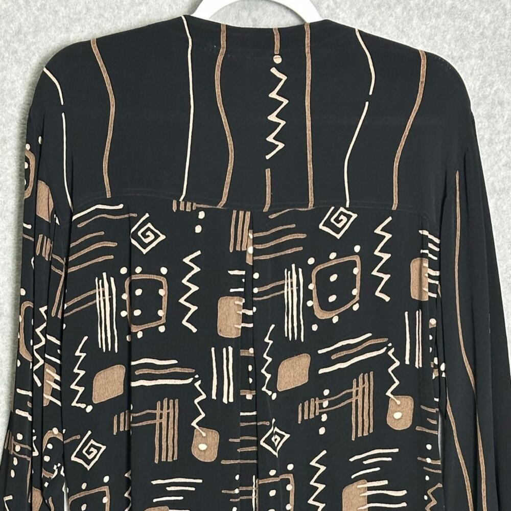 Chicos Design Vintage Sz‎ S Aztek Tribal Tunic Blouse Button Up Western Abstract - Picture 12 of 14